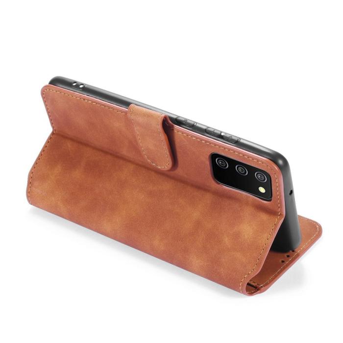 DG.MING - DG.MING Retro Plånboksfodral Samsung Galaxy A02s - Brun