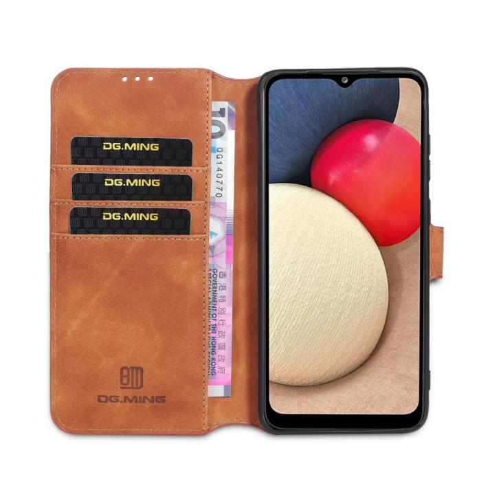 DG.MING - DG.MING Retro Plånboksfodral Samsung Galaxy A02s - Brun