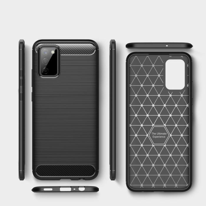OEM - TPU Carbon Mobilskal Galaxy A02S - Svart