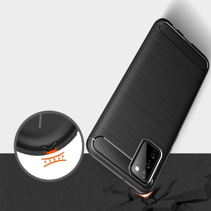 OEM - TPU Carbon Mobilskal Galaxy A02S - Svart