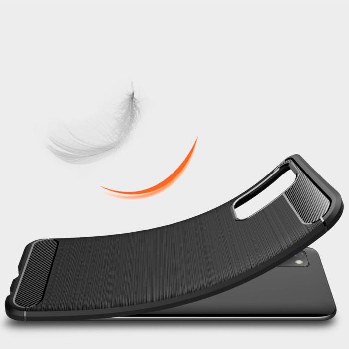 OEM - TPU Carbon Mobilskal Galaxy A02S - Svart