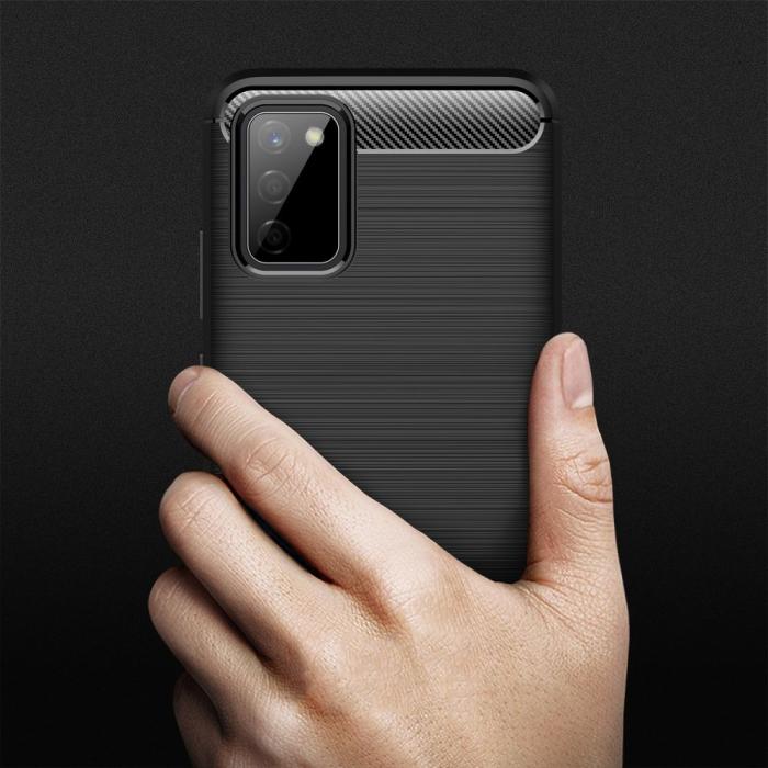 OEM - TPU Carbon Mobilskal Galaxy A02S - Svart
