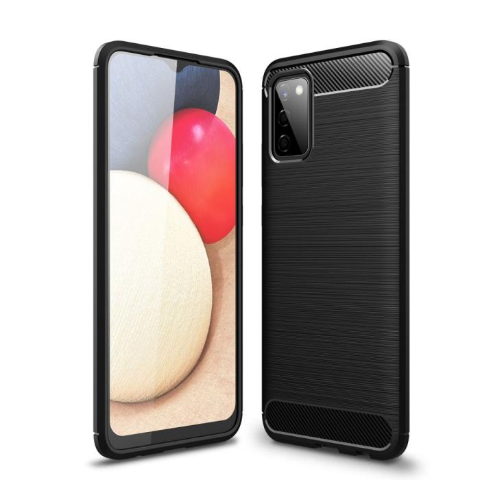 OEM - TPU Carbon Mobilskal Galaxy A02S - Svart