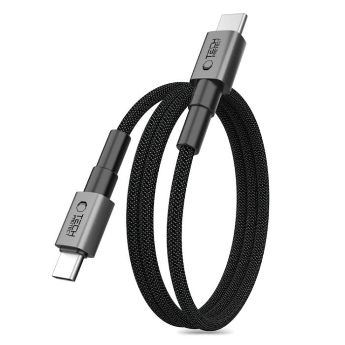 Tech-Protect - Tech-Protect USB-C Till USB-C Kabel 1m - Iron Grå