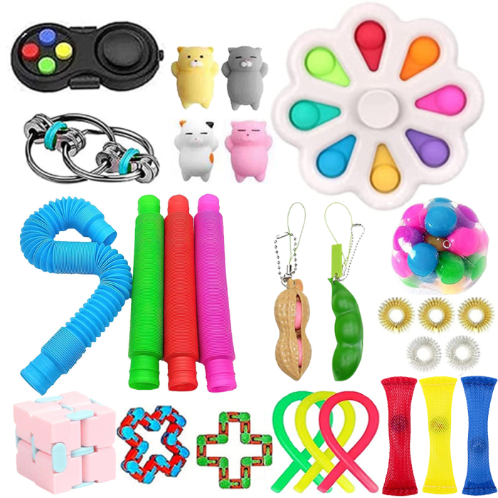 Adventskalender - Adventskalender 2023 - 28 Pack Fidget Pop it Toys för Vuxna & Barn