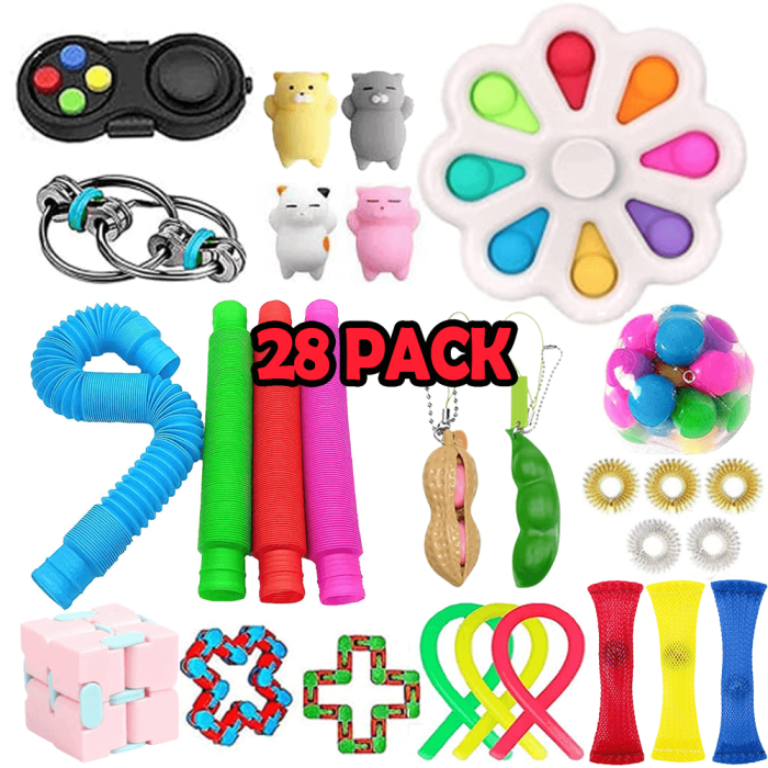 Adventskalender - Adventskalender 2023 - 28 Pack Fidget Pop it Toys för Vuxna & Barn