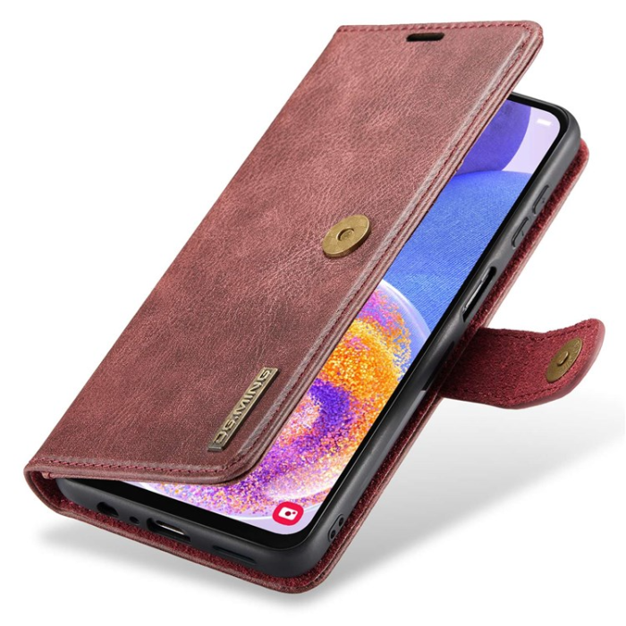 DG.MING - DG.MING Galaxy A23 4G/5G Plånboksfodral Äkta Läder 2in1 - Röd