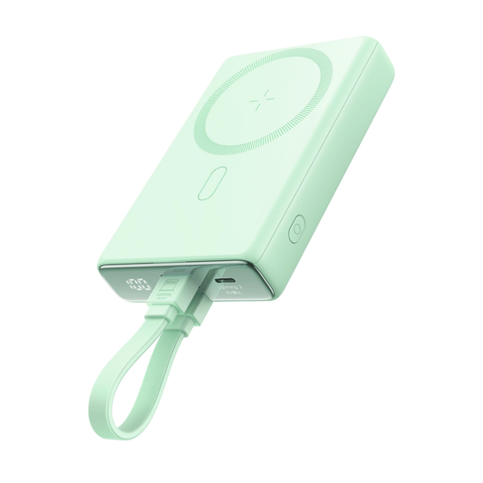Joyroom - Joyroom Powerbank 10000mAh 20W Med Kabel - Grön