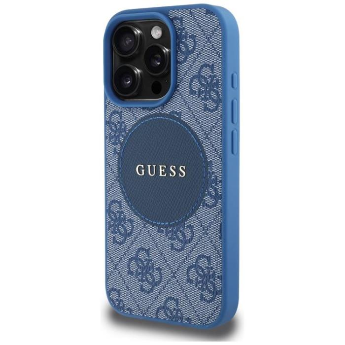 Guess - Guess iPhone 16 Pro Max Mobilskal MagSafe 4G Circle - Blå