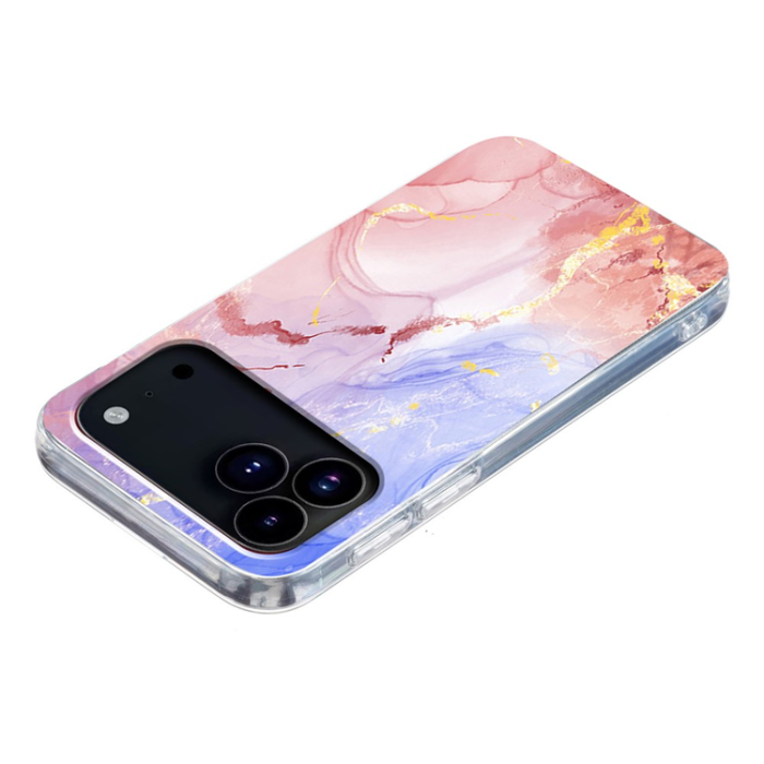 A-One Brand - iPhone 17 Pro Mobilskal Marble Pattern Printing Soft - Rosa