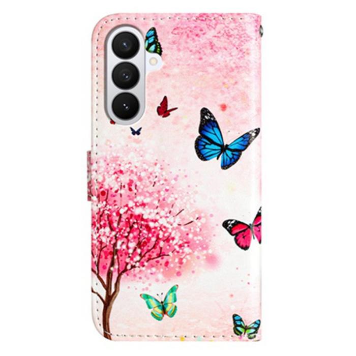 OEM - Samsung Galaxy A37 Plånboksfodral Konstläder Tryckt Mönster - Cherry Tree