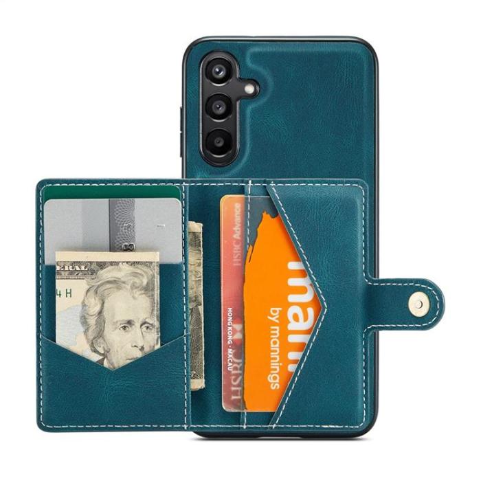 OEM - JEEHOOD Samsung Galaxy A15 4G/5G Mobilskal Konstläder + Plast - Blå