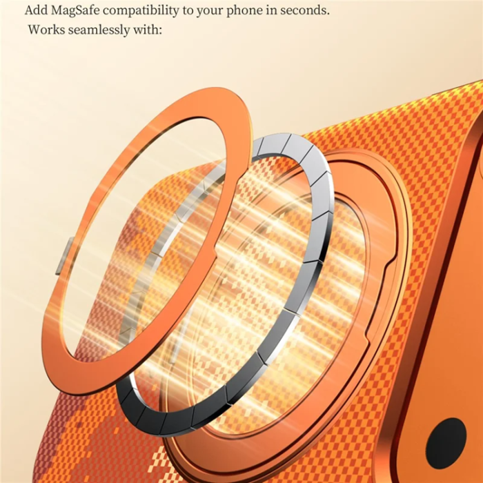 SULADA - SULADA Mobilskal iPhone 17 Pro Max Magsafe 360° Rotating Ringhållare - Orange