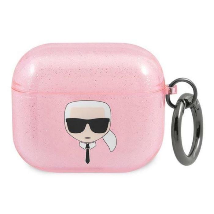 KARL LAGERFELD - Karl Lagerfeld AirPods 3 Skal Glitter - Rosa