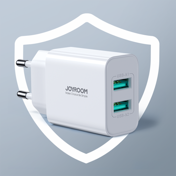 Joyroom - Joyroom Nätladdare 2xUSB-A 10.5W 2.1A - Vit