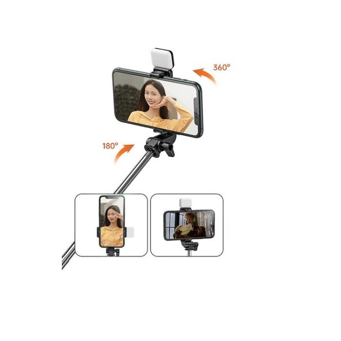 A-One Brand - Selfie Stick Folding Stand Bluetooth med Remote Control - Rosa