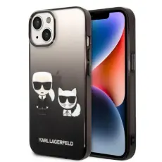 KARL LAGERFELD - Karl Lagerfeld iPhone 14 Plus Skal Gradient Ikonik Karl & Choupette - Svart