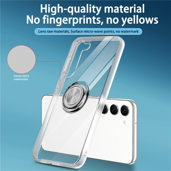 A-One Brand - Galaxy S23 Skal Ringhållare Kickstand Shockproof - Clear