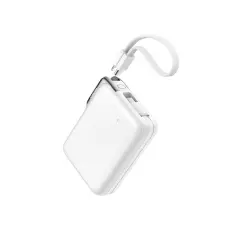 Joyroom - Joyroom Powerbank 10000 mAh 30W med USB-C och Lightning Kablar - Vit
