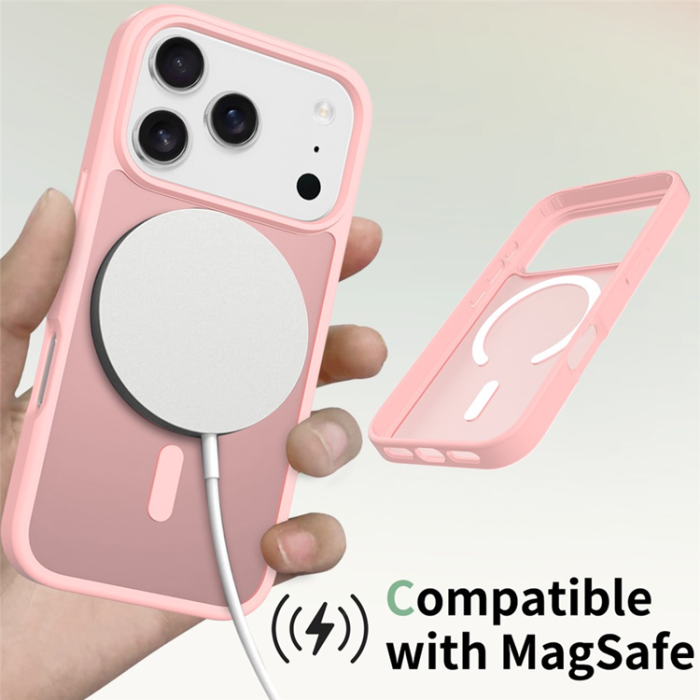 A-One Brand - iPhone 17 Pro Mobilskal MagSafe Acrylic Skin Touch - Rosa