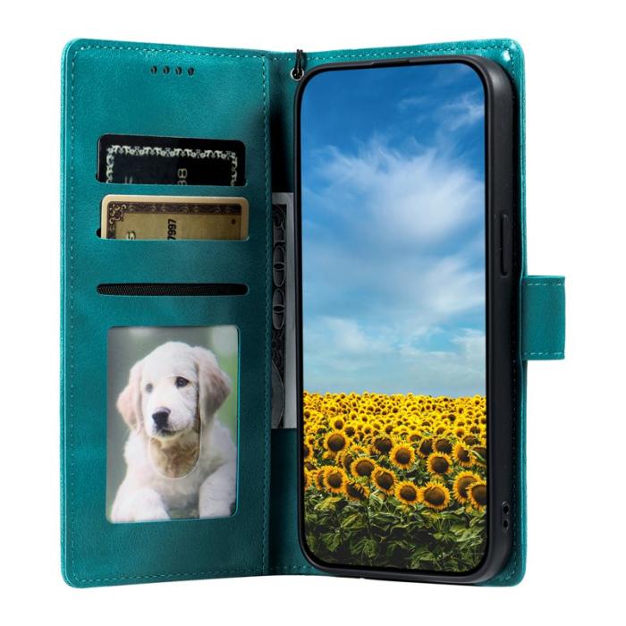 OEM - Samsung Galaxy S26 Plånboksfodral Imprinted Totem Konstläder - Mintgrön
