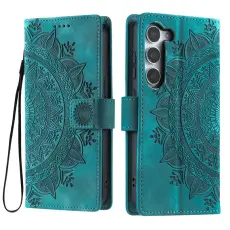 OEM - Samsung Galaxy S26 Pl&aring;nboksfodral Imprinted Totem Konstl&auml;der - Mintgr&ouml;n