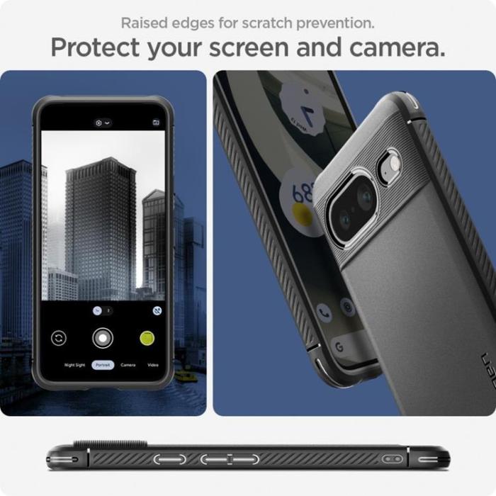Spigen - Spigen Google Pixel 8 Mobilskal Rugged Armor - Matte Svart