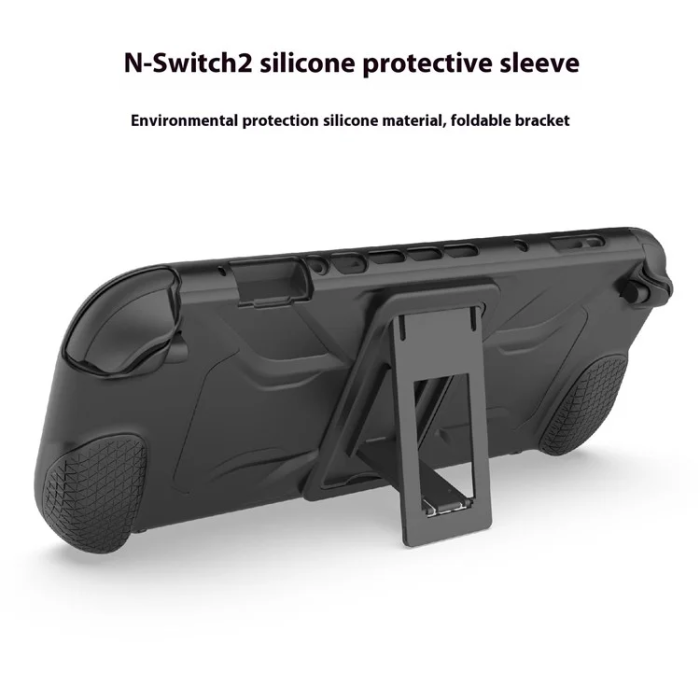 PGTECH - PGTECH Nintendo Switch 2 Skal Silikon Kickstand - Svart