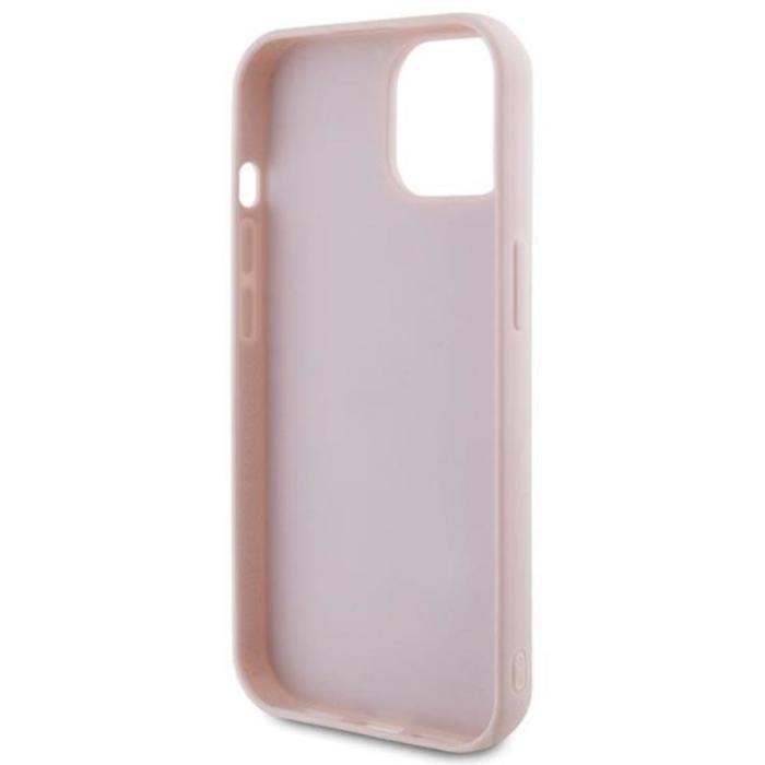 Guess - Guess iPhone 15 Mobilskal Quilted Metal Logo - Rosa