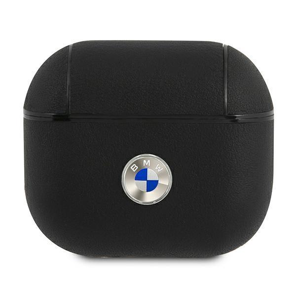 BMW Signature Collection PC Äkta Läder Silver Logo Skal Airpods 3 - Svart | 2353 | AlltMobil