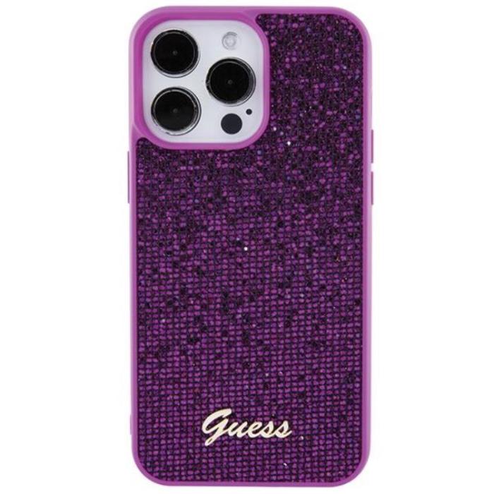 Guess - Guess iPhone 15 Pro Max Mobilskal Disco Metal Script - Rosa