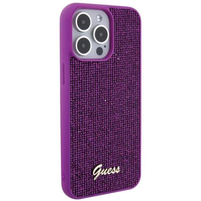 Guess - Guess iPhone 15 Pro Max Mobilskal Disco Metal Script - Rosa