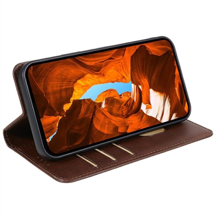 OEM - Samsung Galaxy A57 Fodral Konstläder Kalvstruktur - Brun