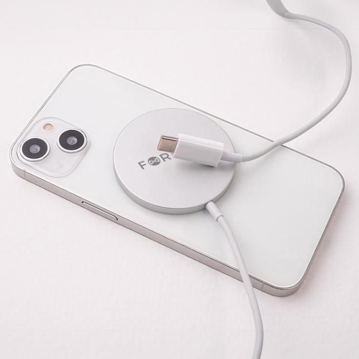Forever - Forever Magnetisk MagSafe Trådlös Laddare 15W - Grå
