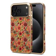 DENIOR - DENIOR iPhone 17 Pro Fodral M&ouml;nstertryckt Electroplaterat Konstl&auml;der Lila