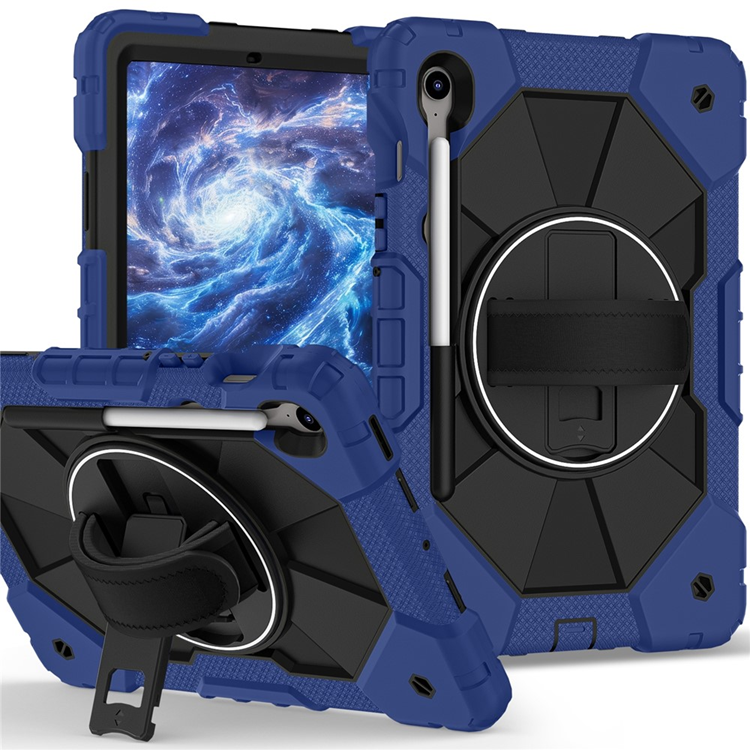 Galaxy Tab S10 FE/S9 FE/S9 Skal Kickstand med Rem - Marinblå | 2353 | AlltMobil