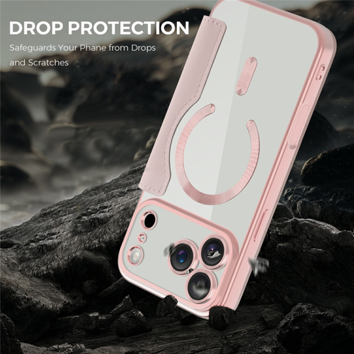 A-One Brand - iPhone 17 Pro Max Plånboksfodral MagSafe RFID - Rosa