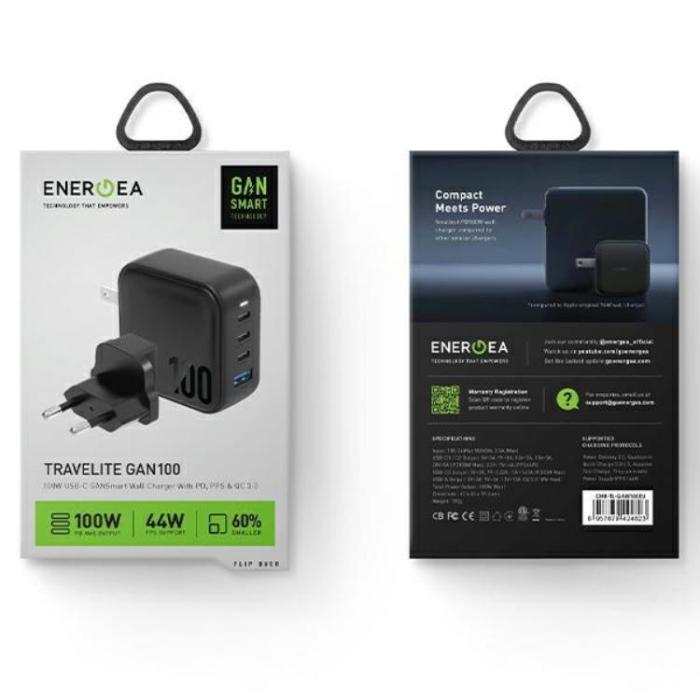 ENERGEA - Energea Snabbladdare 100W 3xUSB-C 1xUSB-A PD-PPS-QC