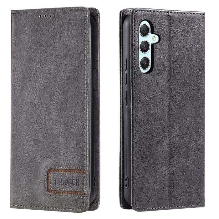 TTUDRCH - TTUDRCH Samsung Galaxy S26+ Plånboksfodral Konstläder RFID Skydd - Grå