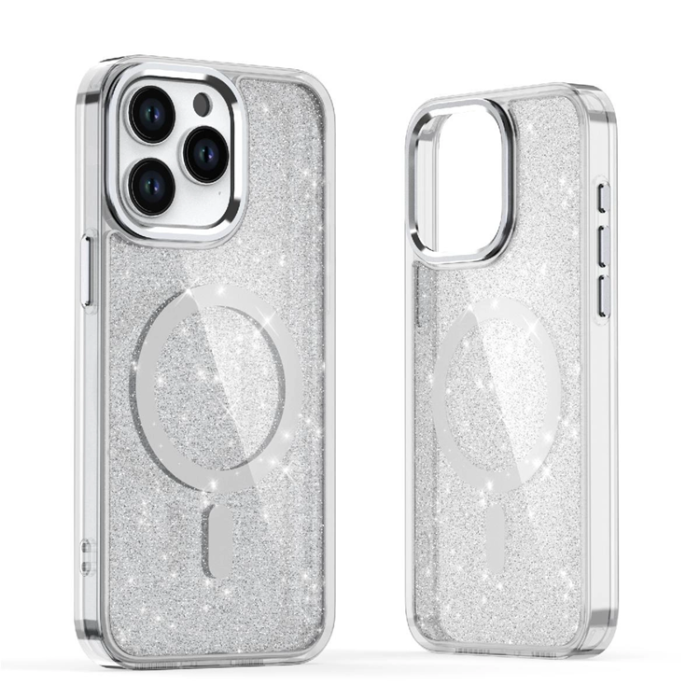 OEM - iPhone 16 Pro Max Mobilskal Magsafe Glitter - Vit