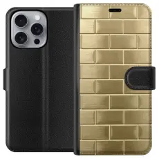 Gustaf - Pl&aring;nboksfodral till Apple iPhone 16 Pro Max med Gyllene Murstenar