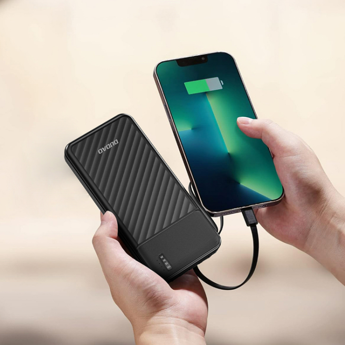 Dudao - Dudao Powerbank K11 10000mAh med Kabel - Svart