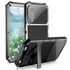 R-JUST - R-JUST Mobilskal till Galaxy S25 Edge PC + Silikon + Metall Silver