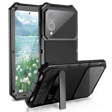 R-JUST - R-JUST Mobilskal till Galaxy S25 Edge PC + Silikon + Metall - Svart