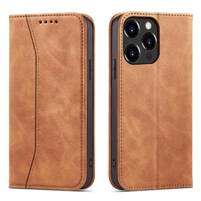 OEM - iPhone 13 Pro Plånboksfodral Magnet Fancy - Brun