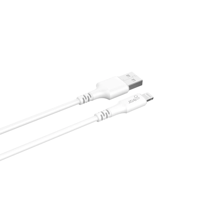 GEAR - GEAR USB-A till Lightning kabel 2m Vit MFI Rund kabel
