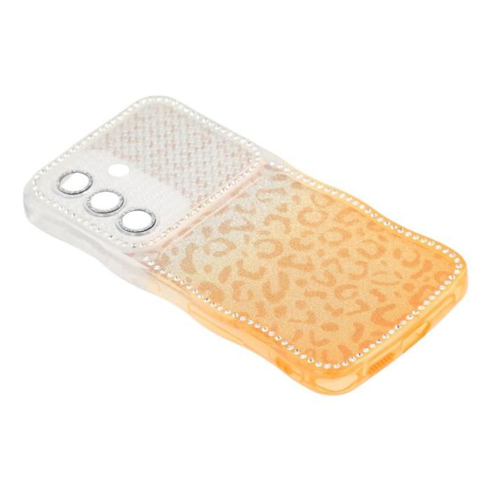 OEM - Mobilskal för Samsung Galaxy S26 Plus TPU med rhinestones - Gradient Orange