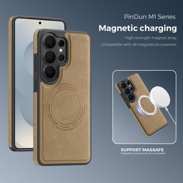 OEM - Mobilskal för Samsung Galaxy S26 Ultra Magnetiskt Konstläder - Guld
