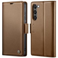 Caseme - CASEME Pl&aring;nboksfodral Konstl&auml;der f&ouml;r Samsung Galaxy S23 - Brun