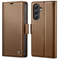 Caseme - CASEME Pl&aring;nboksfodral Konstl&auml;der f&ouml;r Samsung Galaxy S23 FE - Brun